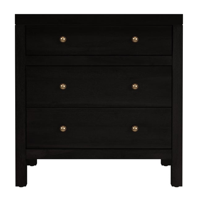 Spritely Home Accent Furniture Nora 25 in. W Rectangular Wood 3 Drawer Nightstand, Antique Coffee For Sale - Image 4 of 8