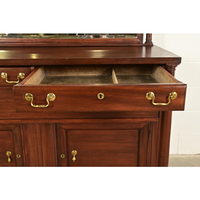 Antique American Empire Mahogany Sideboard With Mirrored Backsplash, Circa 1890s For Sale In South Bend - Image 6 of 14