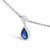 Contemporary 10K White Gold Dangling 5x3 mm Pear Blue Sapphire and Diamond Station Necklace - 18" Inches For Sale - Image 3 of 5