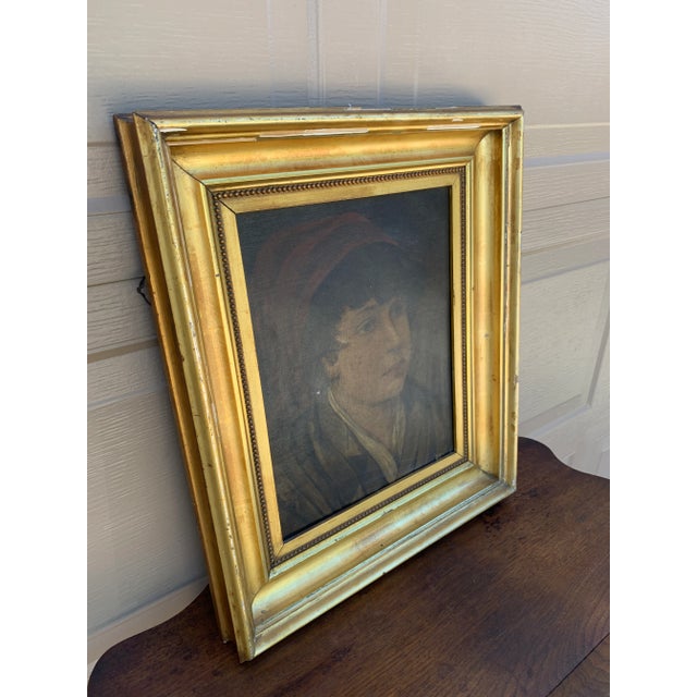 Early 20th Century Italian Portrait of a Boy in Giltwood Frame For Sale - Image 4 of 13