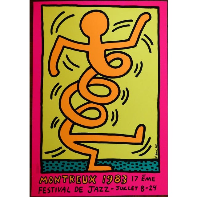 Late 20th Century Keith Haring, Montreux Jazz Festival (orange), 1983, Serigraph For Sale - Image 5 of 5
