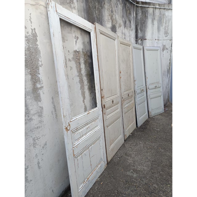 Vintage Cream Fir Doors, Set of 5 For Sale - Image 3 of 18