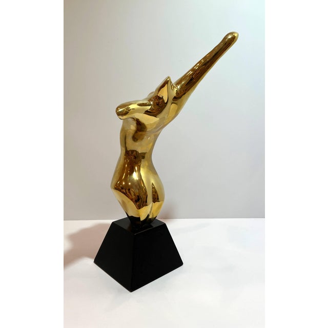 Late 20th Century Polished Bronze Female Torso Sculpture For Sale - Image 11 of 12