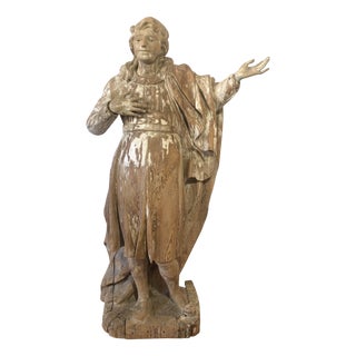 Carved Figurative Sculpture, 1800s, Oakwood For Sale