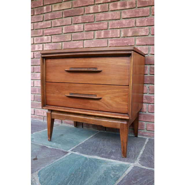 1960s MidCentury Modern Bassett Impact Collection Walnut 2Drawer Nightstand Chairish