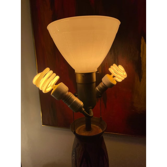 Mid-Century Modern Art Pottery Dancing Figures Table Lamp For Sale - Image 10 of 12