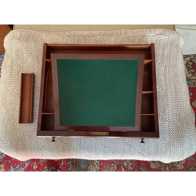 Mid 19th Century Antique Empire Rare Maghogany Vanity 3-Drawer Jewelry, Mirror Compartment & Pull Out Desk Table Cabinet For Sale - Image 9 of 12