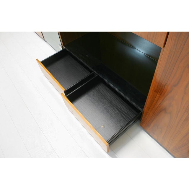 Modular Mirror Top Wall Unit with Integrated Bar Cabinet, Italy, 1970s For Sale - Image 14 of 18