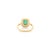 Octagon Cut Emerald & Baguette Halo Set Diamond Statement Ring Size 6.5 For Sale In New York - Image 6 of 12