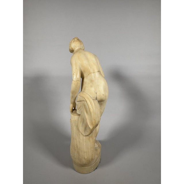 Stone Sculpture, Diana at her Bath after Falconet (1757) - 65 cm - Siena yellow marble For Sale - Image 7 of 7