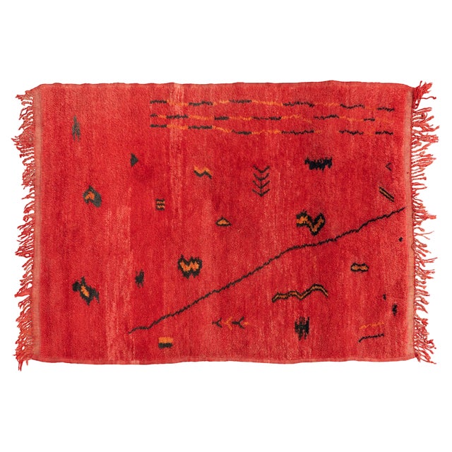 Large Flat-Weave Moroccan Rug For Sale