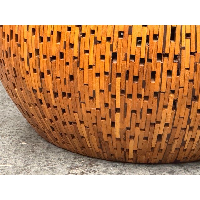 Brown The Portland Furniture the Mushroom Teak End Table For Sale - Image 8 of 12