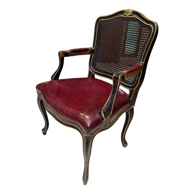 Mid-20th-Century Louis XV–style Armchair by John Widdicomb Co. Of Grand Rapids, Michigan, Retaining Its Original Manufacturer’s Identification. For Sale