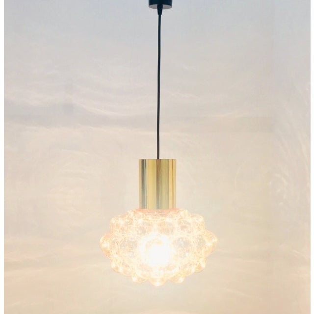 1960s Large Mid-Century Amber Bubble Glass Pendant/Ceiling Light by Helena Tynell for Limburg, Germany, 1960s For Sale - Image 5 of 9