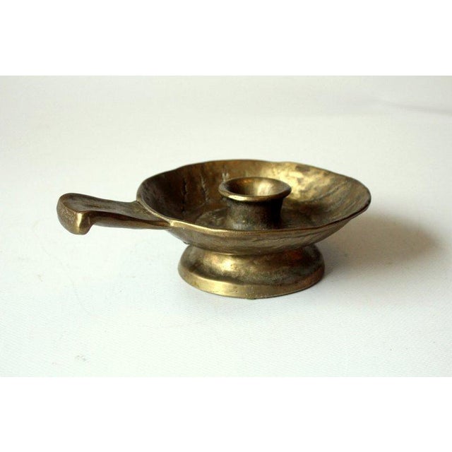 1960s - handmade brutalist heavy weight brass candle stick - in excellent vintage condition with minimal traces of age and...