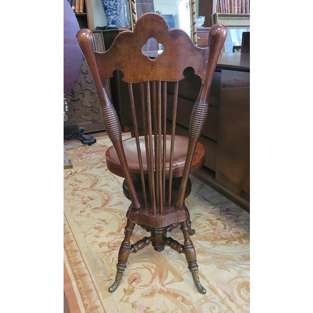 Early 20th Century Fine Antique Adjustable Piano Stool For Sale In Philadelphia - Image 6 of 9