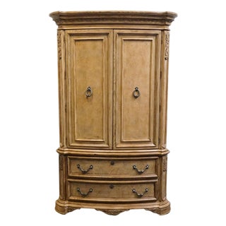 American Drew Maple Old World Mediterranean 53" Media Cabinet Armoire 121-270 / 121-271 For Sale