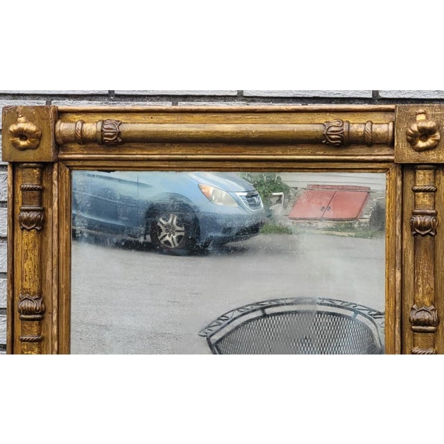 Antique American Federal Giltwood Wall Mirror c.1820 Original 19th Century Gold For Sale - Image 14 of 17