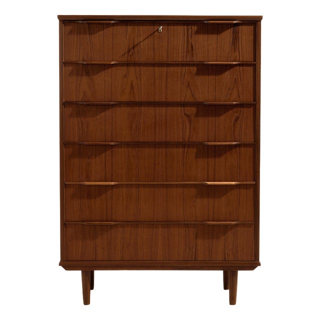 Teak Dresser with 6 Drawers, 1960s For Sale