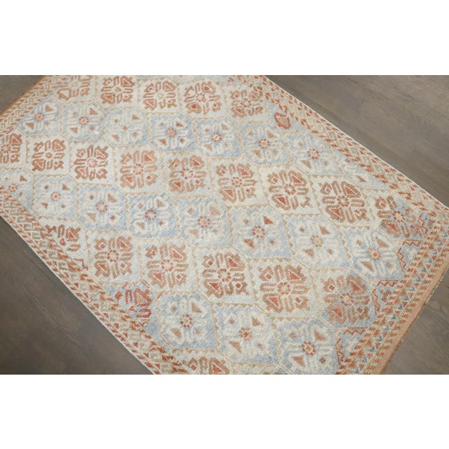 Persian Light Blue Persian Balouch Throw Rug , 3'2'' X 4'11'' For Sale - Image 3 of 7