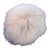 Blush Pink Mongolian Fur Round Pillow For Sale