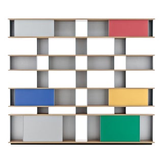 Wood and Aluminium Nuage Shelving Unit by Charlotte Perriand for Cassina For Sale