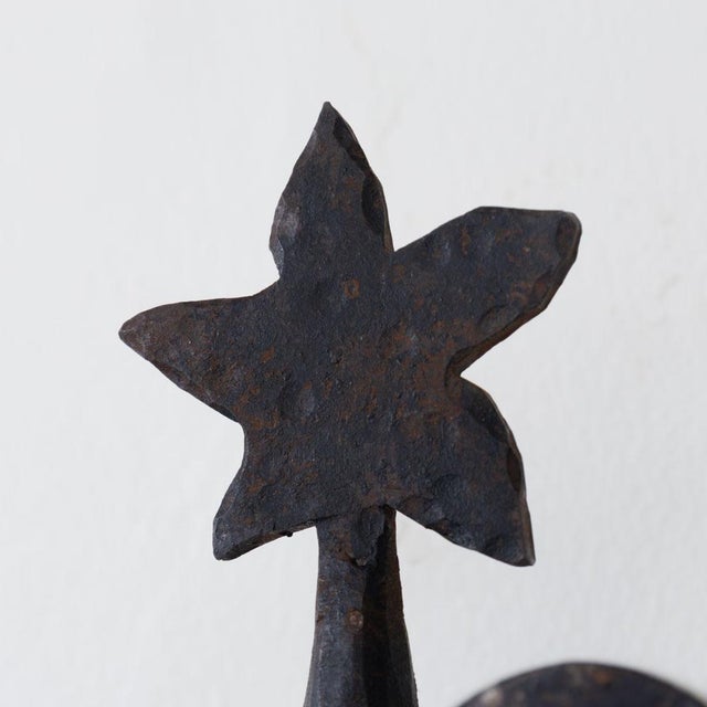 1950s 1950s Spanish Iron Flower Wall Hook For Sale - Image 5 of 9