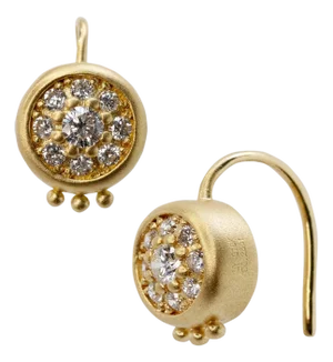 Muse 18K Gold Diamond Hook Earrings, A Pair