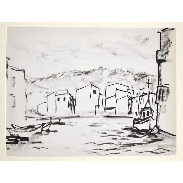 The Port is an original drawing in china ink and watercolor realized by Herta Hausmann (1892-1972). Hand-signed on the...