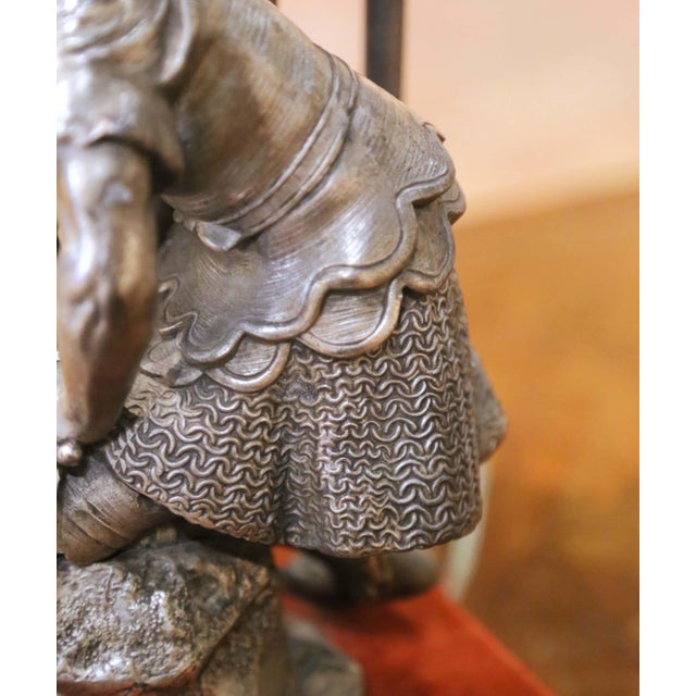 19th Century French Silvered Bronze Figural Sculpture Mounted as Table Lamp For Sale - Image 11 of 15