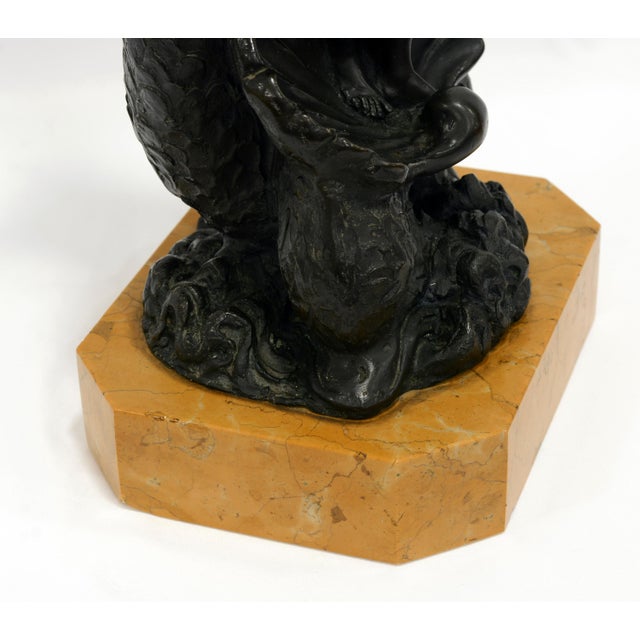 Black Ferdinando De Luca, Figurative Sculpture, 1921, Bronze with Yellow Marble Base For Sale - Image 8 of 11