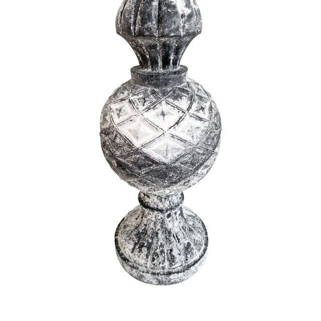 1990s Large Weathered Resin Finial Statue French Country Architectural Decor 19.5" For Sale In New York - Image 6 of 7