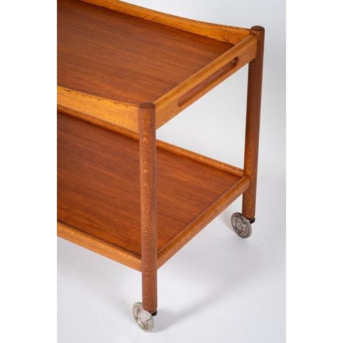 Mid-Century Modern Danish Bar Cart by Hans J. Wegner for Andreas Tuck, 1950s For Sale - Image 4 of 12