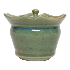 Vintage Petite Studio Ceramic Green Lidded Sugar Bowl by Deanna Nichols