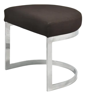 Arthur Umanoff Upholstered Stool With Chrome Base by Thaden Metals