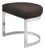 Upholstered Stool with Chrome Base For Sale