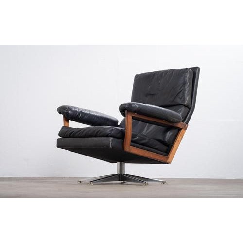Swivel Armchair attributed to André Vandenbeuck for Strässle, 1960s For Sale - Image 4 of 12