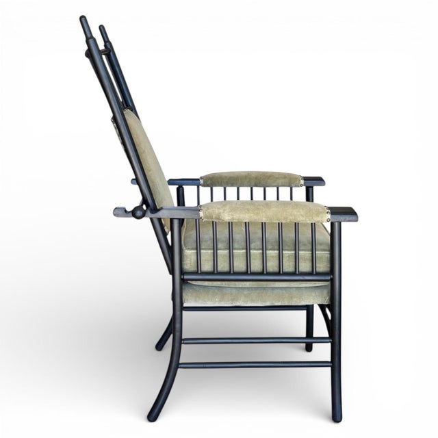 Black Late 19th Century English Arts and Crafts Reclining “Morris” Chair in the Manner of Liberty and Co. For Sale - Image 8 of 17