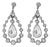 Vintage 8.90ct Pear Rose Cut Diamond Drop Earrings With Halo 18k White Gold, Pair For Sale