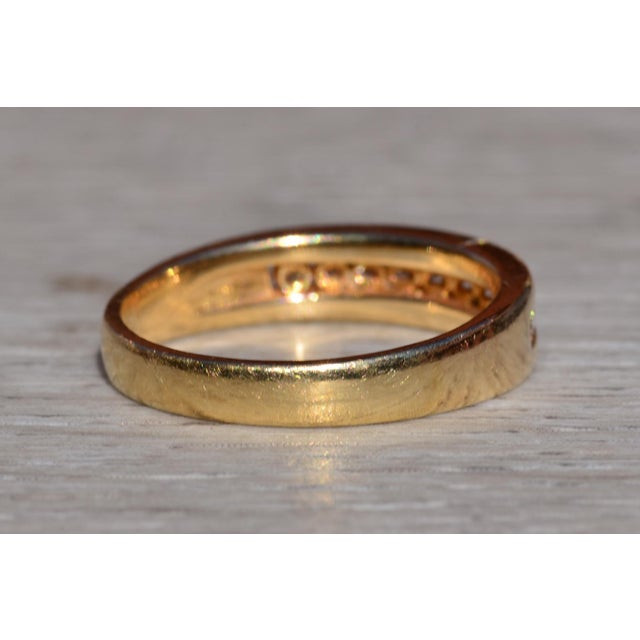 Gold The Vittoria: Unisex 14K Yellow Gold Band set with Diamonds For Sale - Image 8 of 11