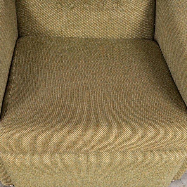 English Olive Green Upholstered Armchairs, 1960s, Set of 2 For Sale - Image 14 of 18