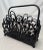 Boho Chic Black Painted Rattan Magazine Rack For Sale - Image 12 of 12
