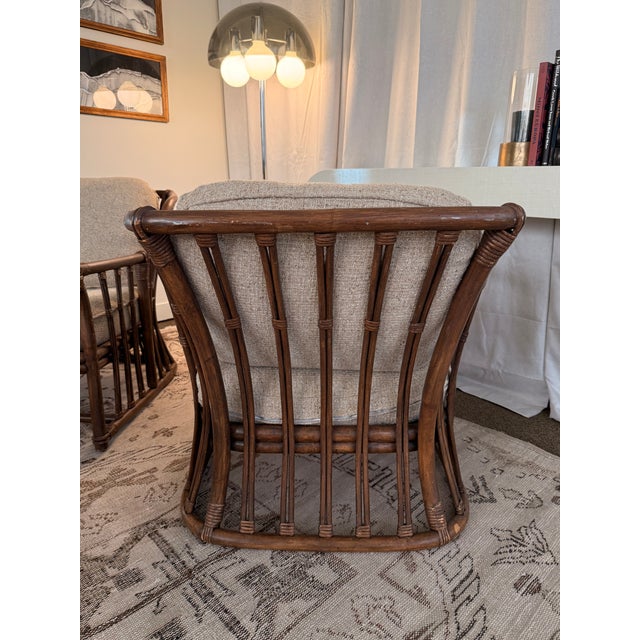 1960s Set of MCM Ficks Reed Lounge Chairs and Coffee Table - Rattan Reed Bamboo Boho Coastal For Sale - Image 6 of 16