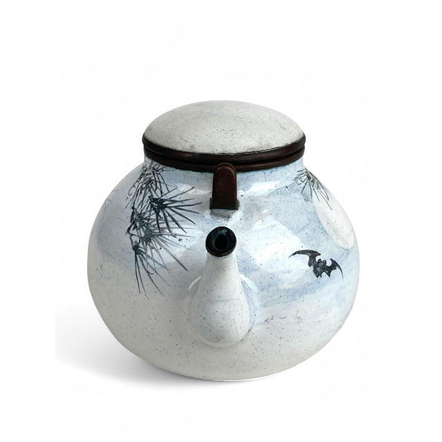 Blue A Japanese Meiji. Enamel on Copper Teapot. For Sale - Image 8 of 8