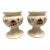 French Country Cottage Pottery Ceramic Painted Candleholders, a Pair For Sale
