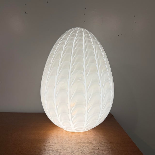 Glass Murano Hand-Blown Glass Dragon Egg Lamp – 15” Tall For Sale - Image 7 of 7