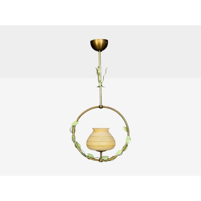 Mid-Century Modern 1950s Nybro Armaturfabrik, Pendant Light, Brass, Metal For Sale - Image 3 of 10