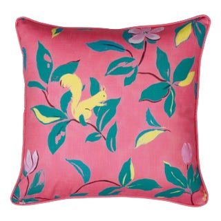 Paule Marrot Magnolias Pillow Cover in Pink For Sale