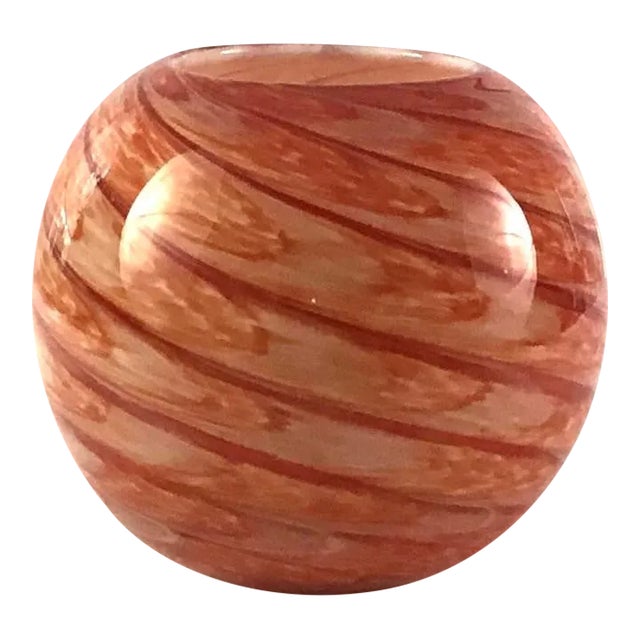 Orb Shaped Cased Glass Vase For Sale