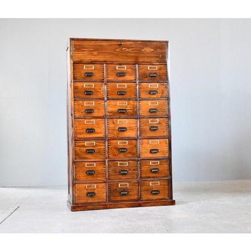 Bank of Pine Workshop Drawers, 1940s For Sale - Image 3 of 10
